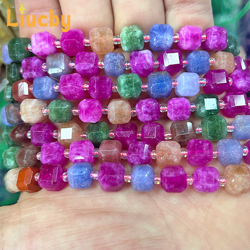 Natural Stone Square Sugar Beads for DIY Chain Accessories